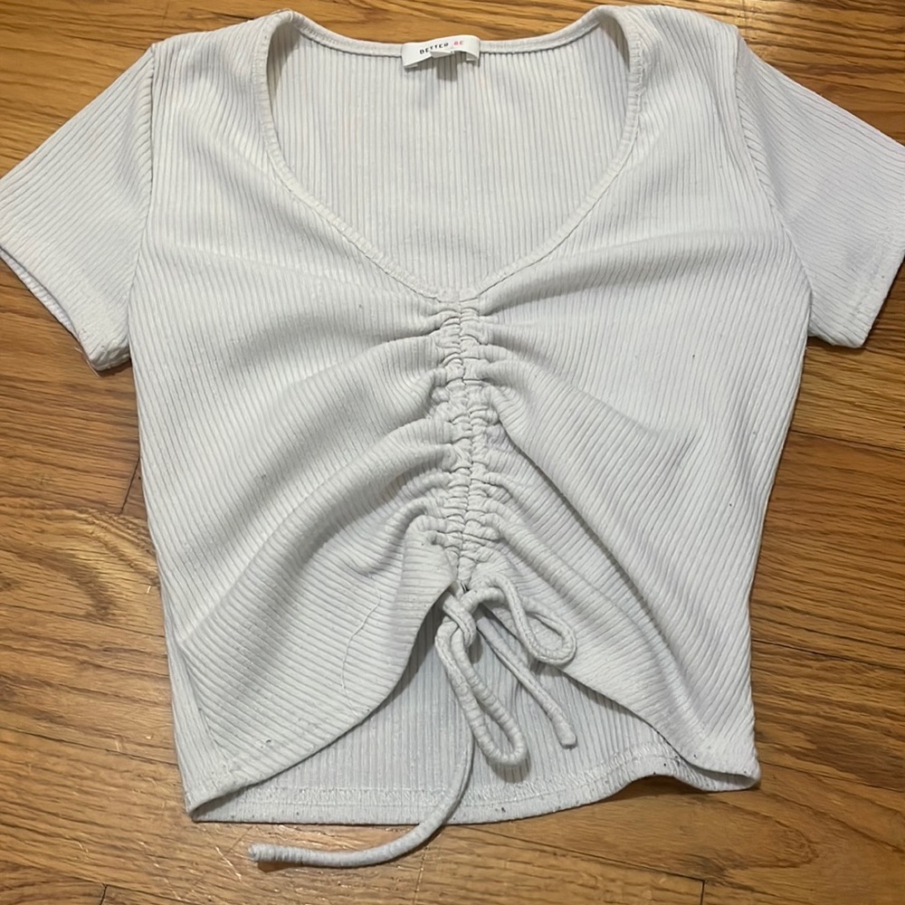 White Cropped Top
